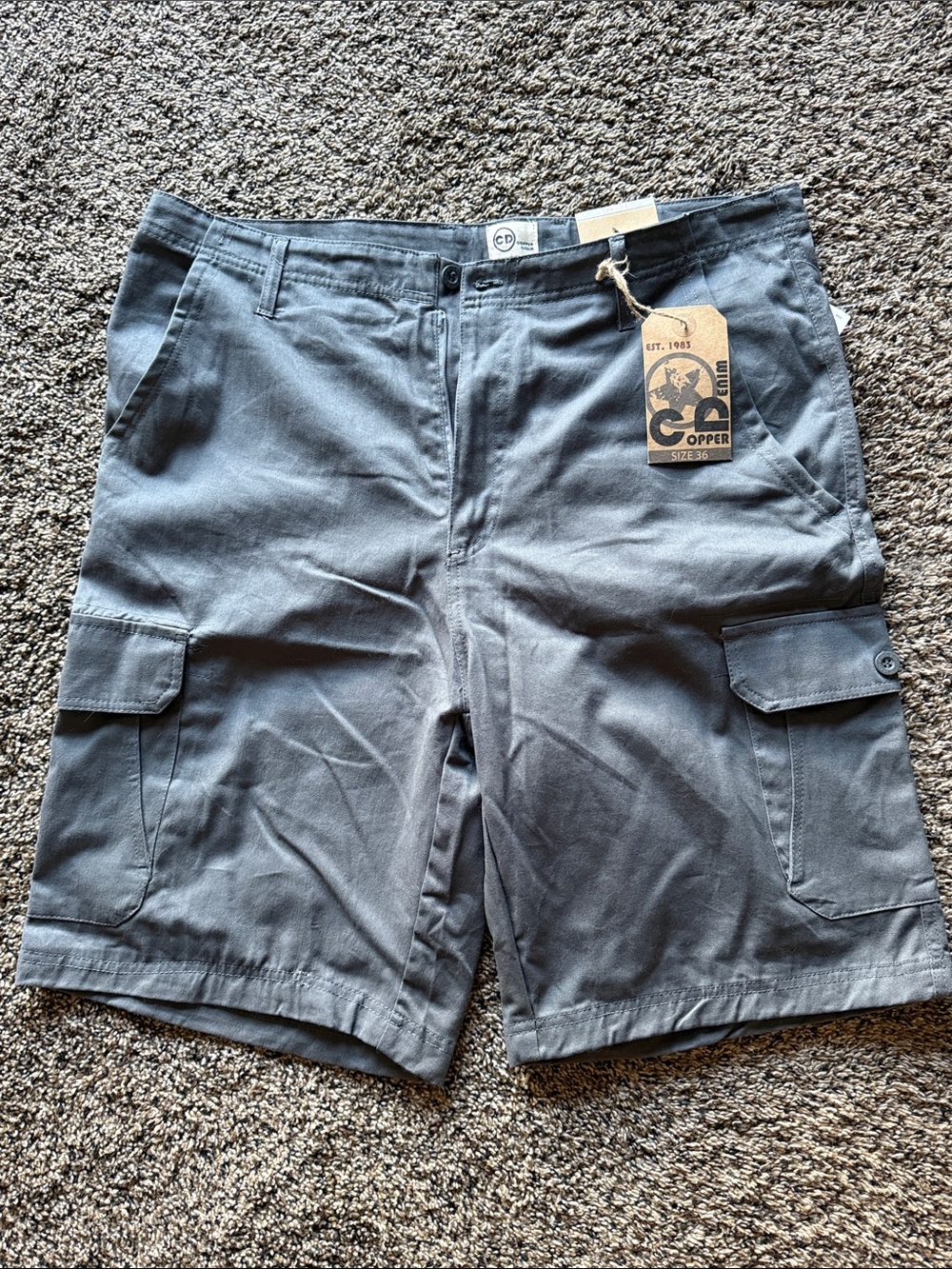 Men’s Copper Denim Co. Gray Cargo Shorts - Classic Utility Style